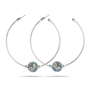 NIB $42 SOLD OUT! NOGU 10mm "Midnight Confetti" Crystal Bead Hoops!